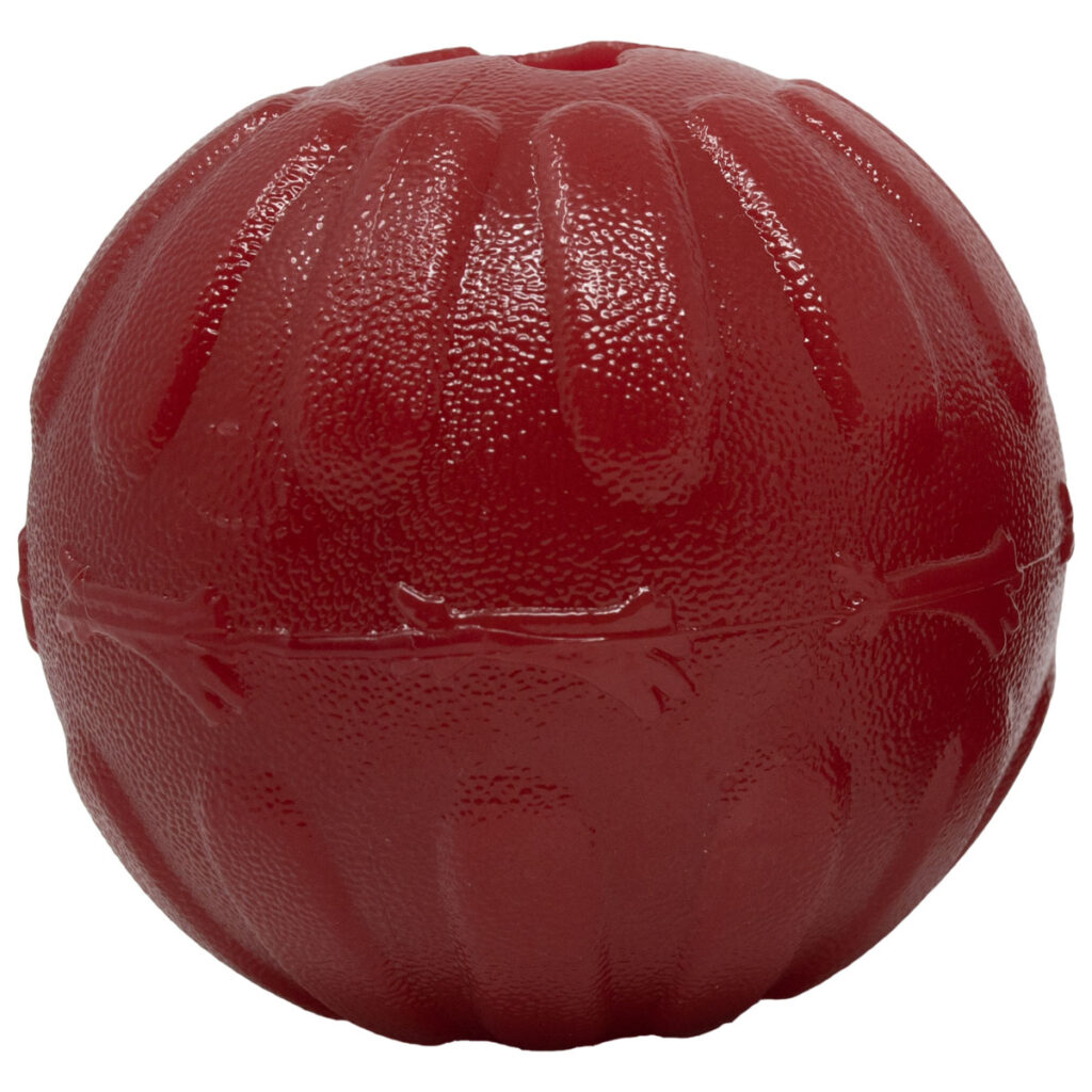 An image of Starmark Pet Products - Treat Dispensing Bacon Ball 4in