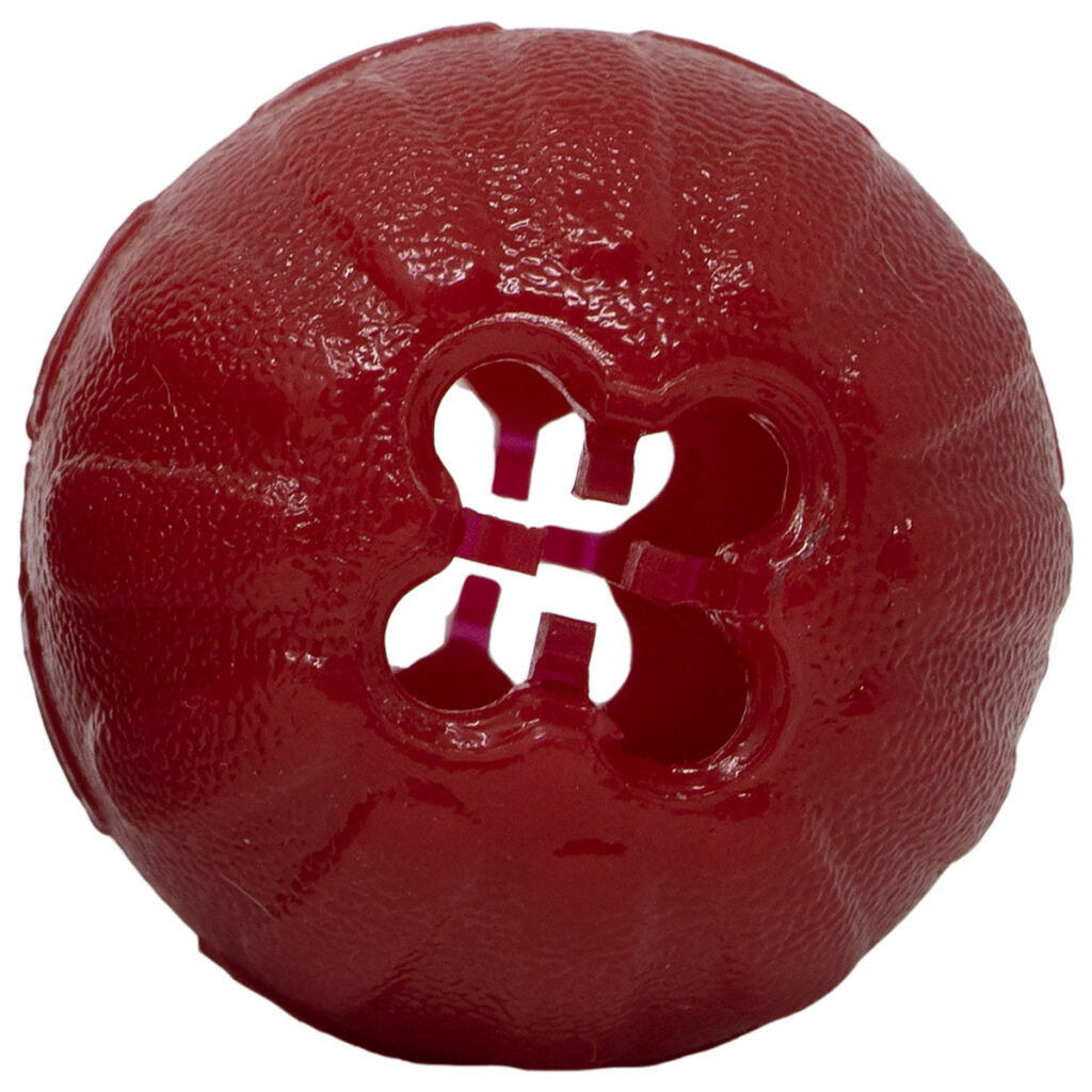 An image of Starmark Pet Products – Treat Dispensing Bacon Ball 2.5in