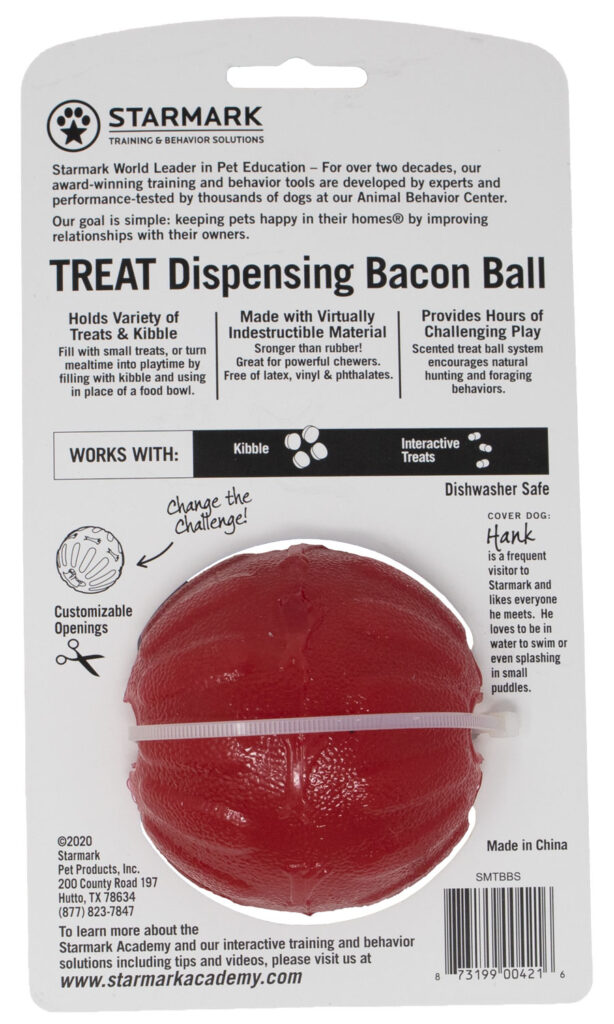 Starmark Treat Dispensing Bacon Ball Dog Toy Small