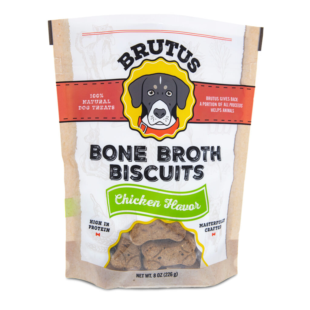 An image of Brutus Broth - Brutus Bone Broth Biscuits - Chicken Flavor (Case of 6)