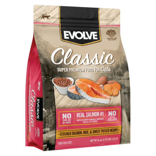 An image of Sunshine Mills, Inc. – Evolve Classic Deboned Salmon, Rice, & Sweet Potato Recipe Dry Cat Food 2.75lb