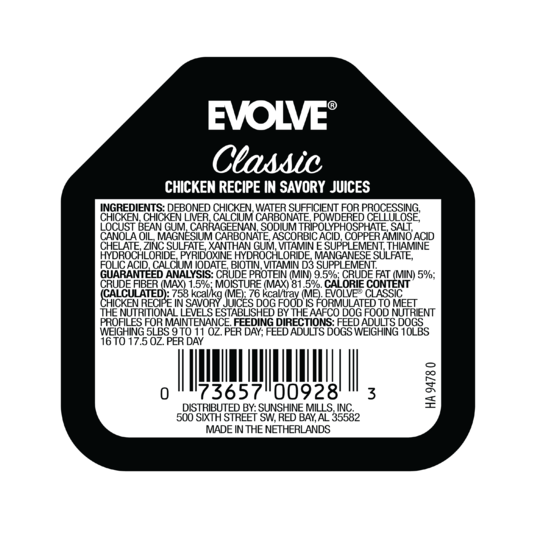 Evolve classic best sale wet dog food