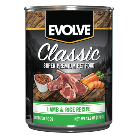 An image of Sunshine Mills, Inc. – Evolve Classic Lamb and Rice Recipe Canned Dog Food 13.2oz