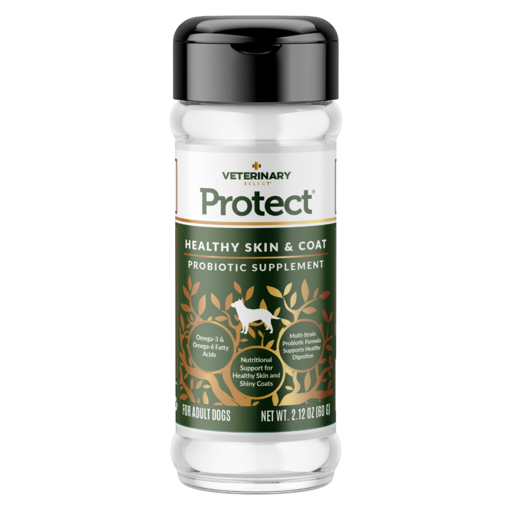 An image of Sunshine Mills, Inc. – Veterinary Select Protect Healthy Skin and Coat Probiotic Dog Supplement (12 units box) 2.12oz