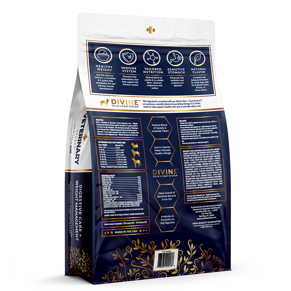 An image of Sunshine Mills, Inc. – Veterinary Select Digestive Care and Weight Management Dry Dog Food 8.5lb