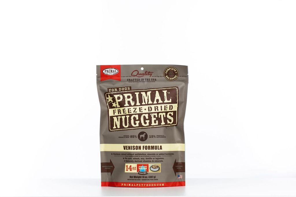 An image of Primal Pet Foods – 14oz Canine Venison Formula Nuggets