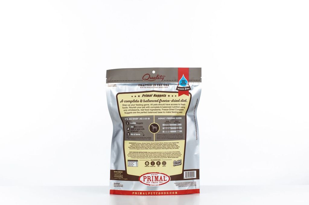 An image of Primal Pet Foods – 14oz Canine Venison Formula Nuggets