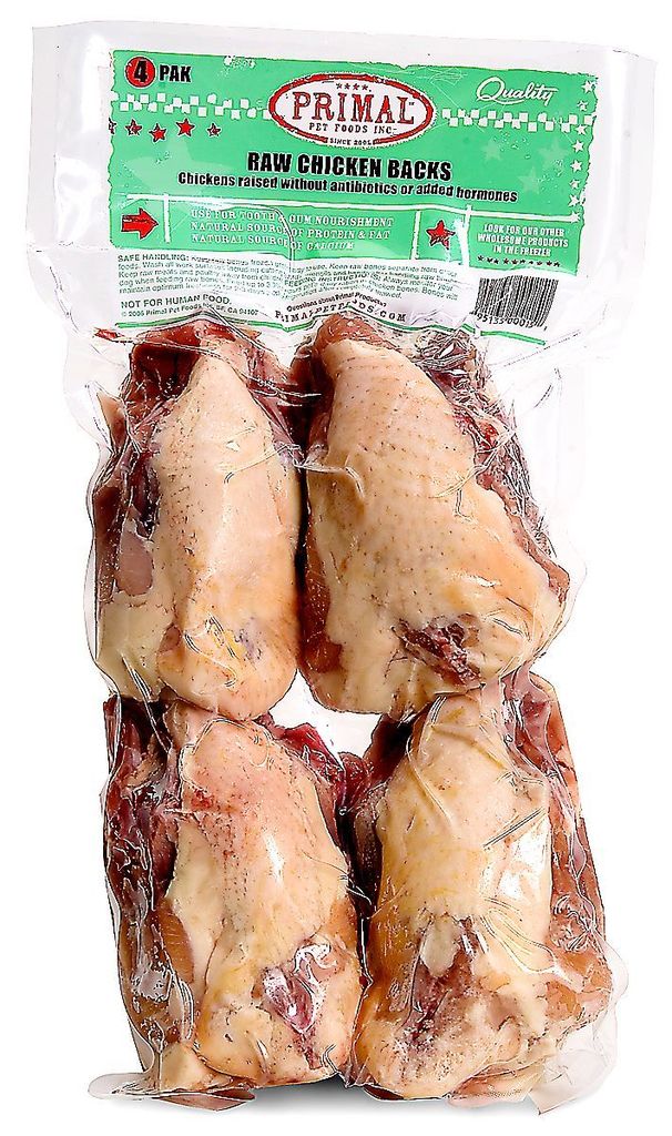 An image of Primal Pet Foods – 4 Pak Raw Chicken Backs