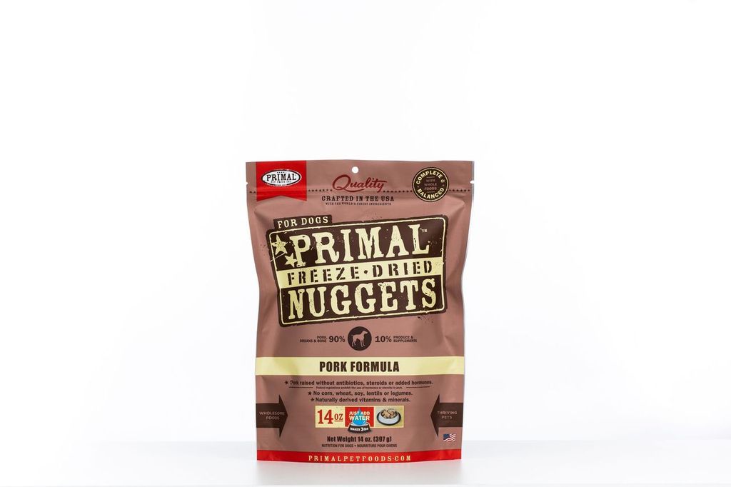 An image of Primal Pet Foods – 14oz Canine Pork Formula Nuggets
