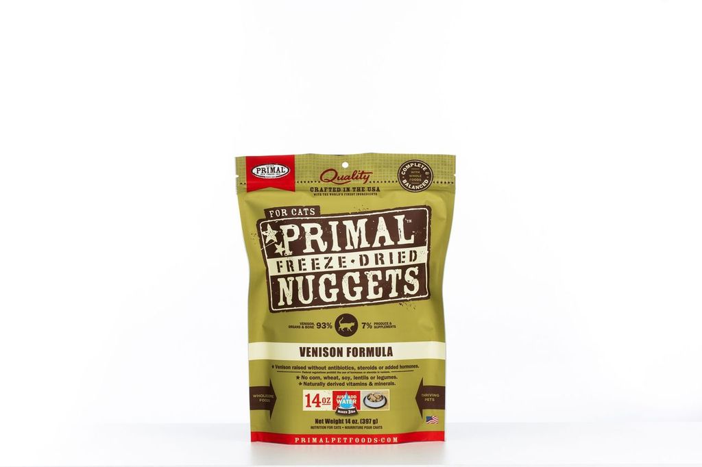 An image of Primal Pet Foods – 14oz Feline Venison Formula Nuggets