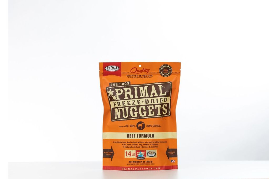 An image of Primal Pet Foods – 14oz Canine Beef Formula Nuggets