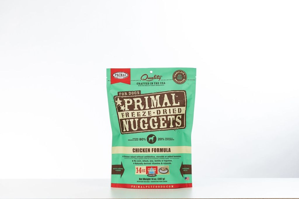 An image of Primal Pet Foods – 14oz Canine Chicken Formula Nuggets