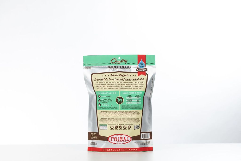 An image of Primal Pet Foods – 14oz Canine Chicken Formula Nuggets