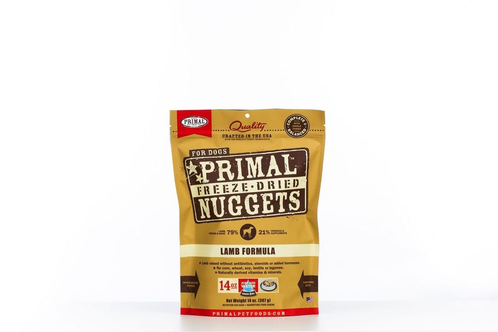 An image of Primal Pet Foods – 14oz Canine Lamb Formula Nuggets