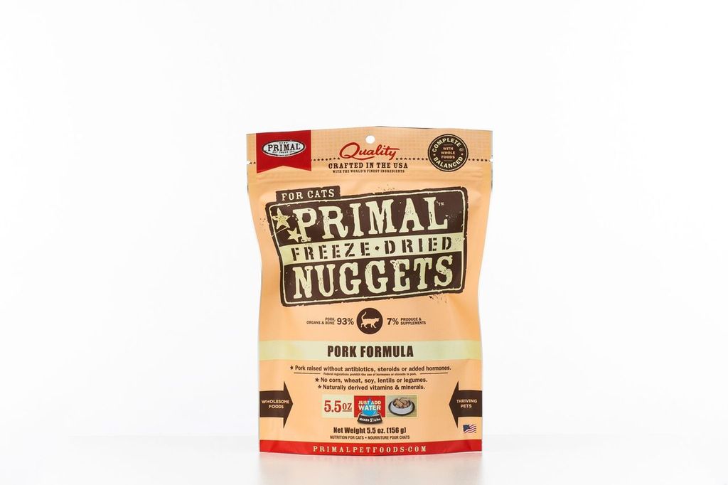 An image of Primal Pet Foods – 5.5oz Feline Pork Formula Nuggets