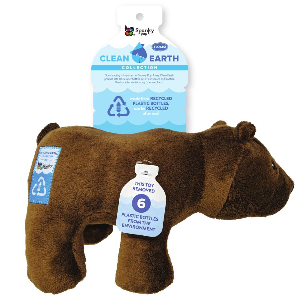 An image of Spunky Pup Dog Toys – Clean Earth Plush Bear – Large