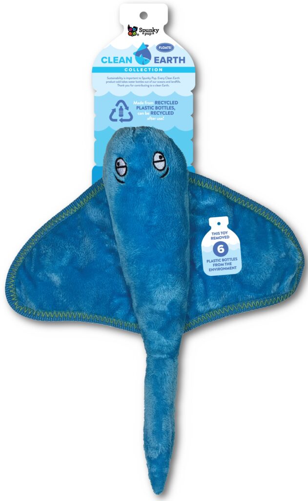 An image of Spunky Pup Dog Toys – Clean Earth Plush Stingray – Large