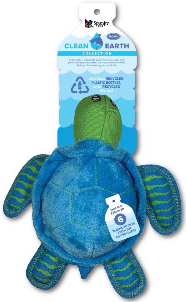 An image of Spunky Pup Dog Toys – Clean Earth Plush Turtle – Large