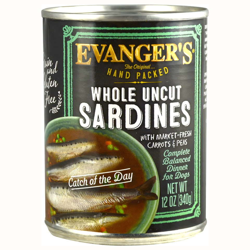 An image of Evangers Pet Food – Hand Packed Whole Uncut Sardines for Dogs