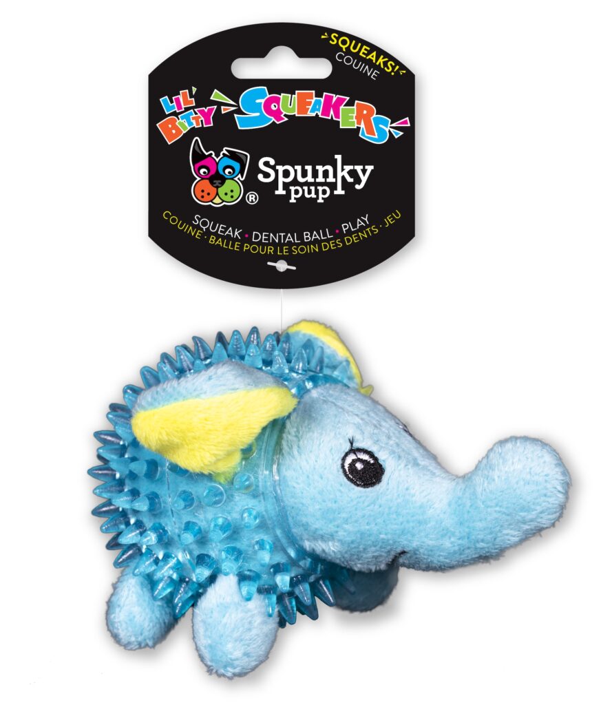 An image of Spunky Pup Dog Toys – Lil’ Bitty Squeakers Elephant