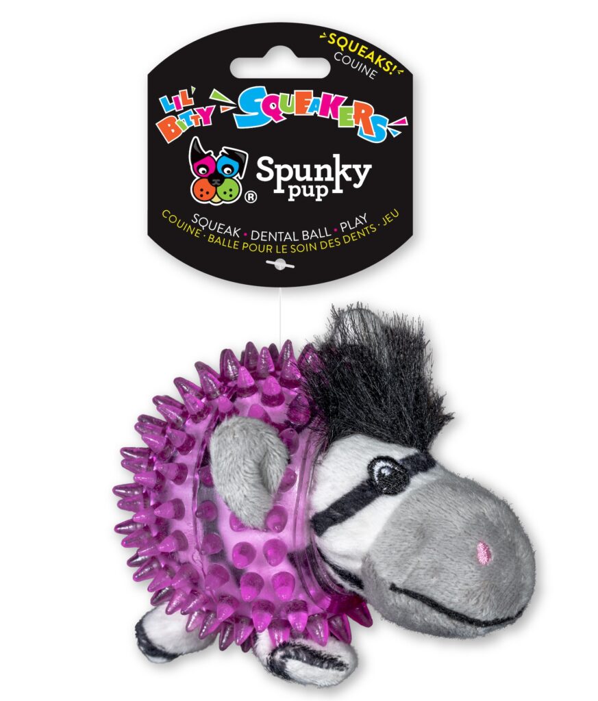 An image of Spunky Pup Dog Toys – Lil’ Bitty Squeakers Zebra