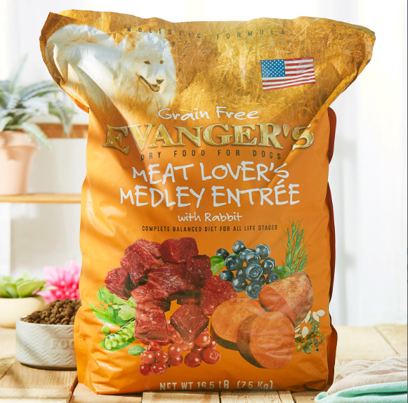 Evangers Pet Food GrainFree Meat Lover's Medley with Rabbit Dry Dog