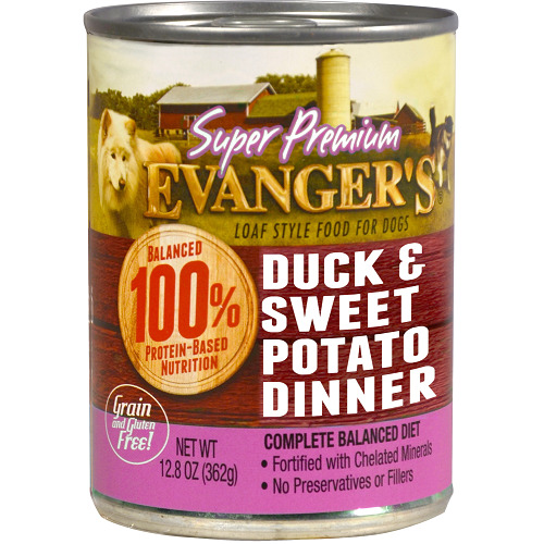 Evangers Pet Food Super Premium Duck & Fresh Sweet Potato Dinner for