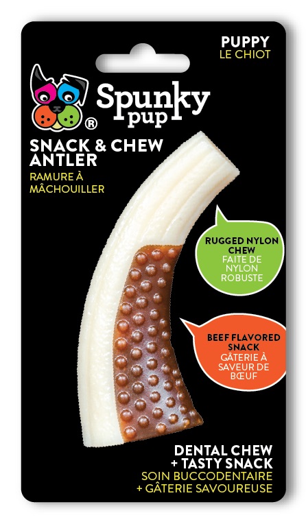 An image of Spunky Pup Dog Toys - Snack & Chew Antler Puppy