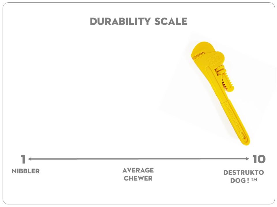 An image of SodaPup – True Dogs, LLC – ID Nylon Pipe Wrench – Yellow