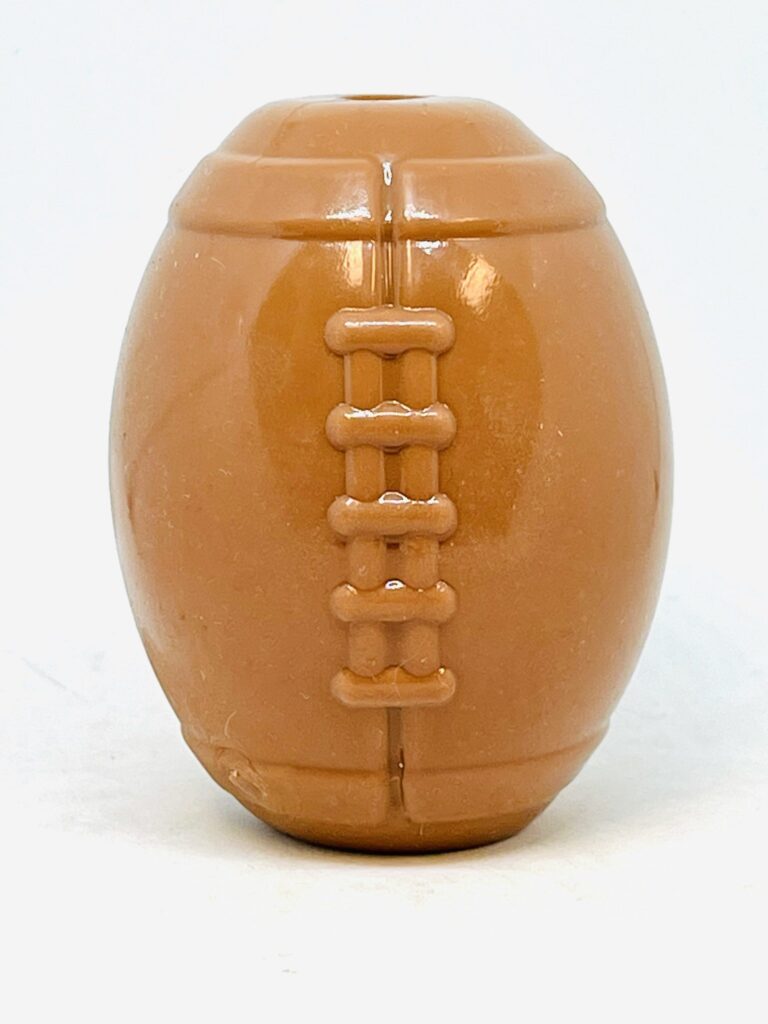 An image of SodaPup – True Dogs, LLC – MKB Football Treat Dispenser – Medium – Brown