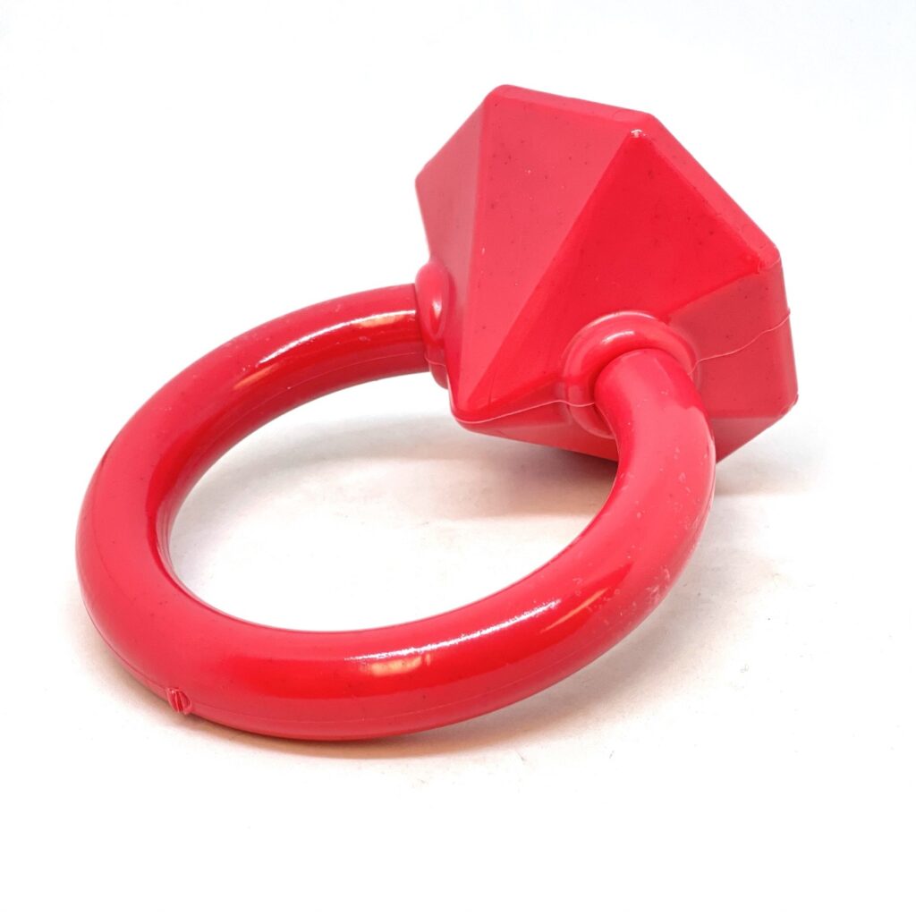 An image of SodaPup – True Dogs, LLC – SP Nylon Diamond Teething Ring – Red
