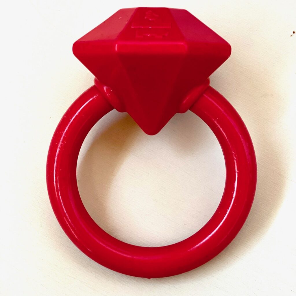 An image of SodaPup - True Dogs, LLC - SP Nylon Diamond Teething Ring - Red
