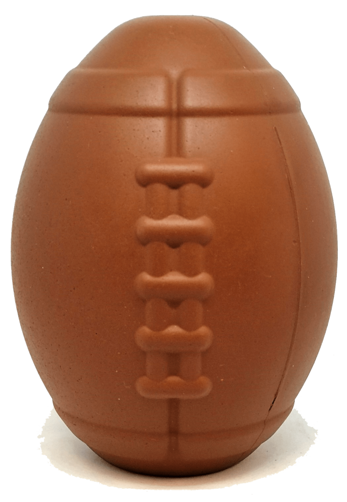 An image of SodaPup – True Dogs, LLC – MKB Football – Large – Leather Brown