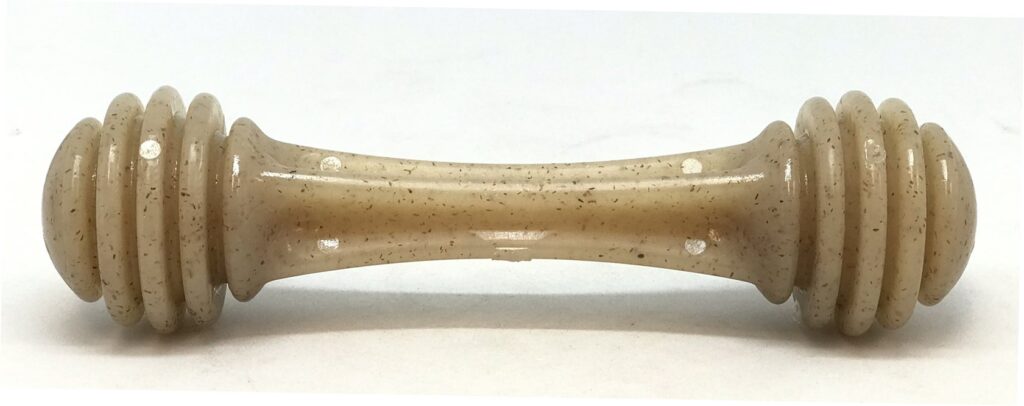 An image of SodaPup – True Dogs, LLC – SP Nylon Honey Bone – Medium – Honey Colored with Liver Palatant