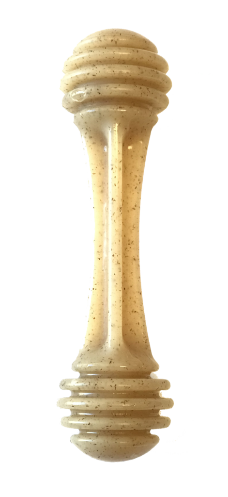An image of SodaPup – True Dogs, LLC – Nylon Honey Bone – Small – Honey Colored with Liver Palatant