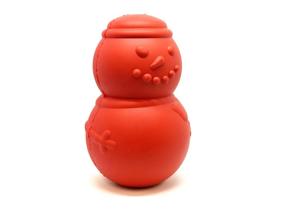 An image of SodaPup – True Dogs, LLC – MKB Snowman Treat Dispenser–Large–Red