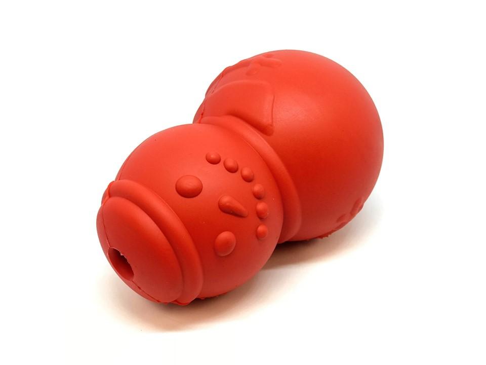 An image of SodaPup – True Dogs, LLC – MKB Snowman Treat Dispenser–Large–Red