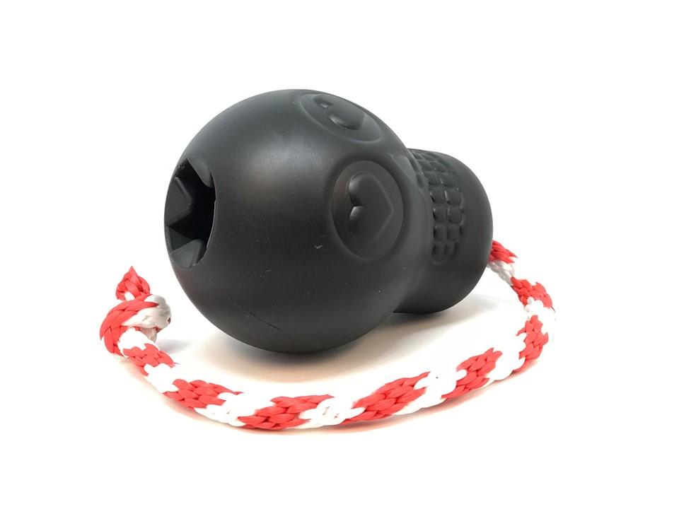 An image of SodaPup – True Dogs, LLC – USA-K9 Skull Reward Toy – L – Black