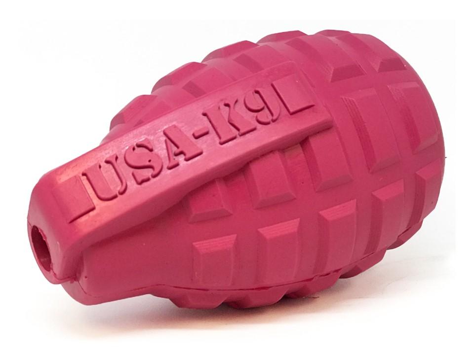 An image of SodaPup – True Dogs, LLC – USA-K9 Grenade – Medium – Pink