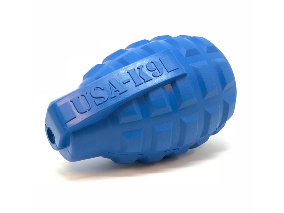 An image of SodaPup – True Dogs, LLC – USA-K9 Grenade – Medium – Blue