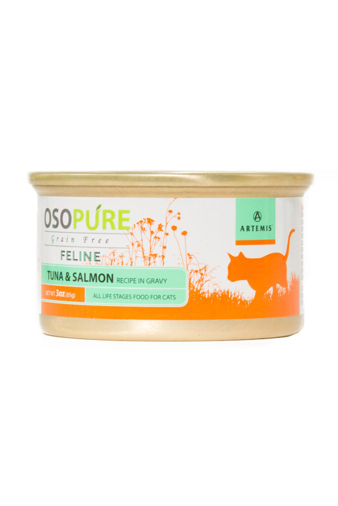 An image of Artemis Pet Food Company, Inc. - Osopure - Feline Grain Free Tuna & Salmon Canned Cat Food (3oz - 24 pack)