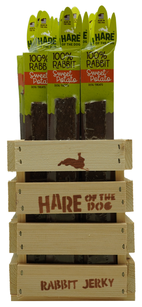 An image of Treat Planet - HTD Rabbit Jerky POS with Sweet Potato (36 Piece in Display)