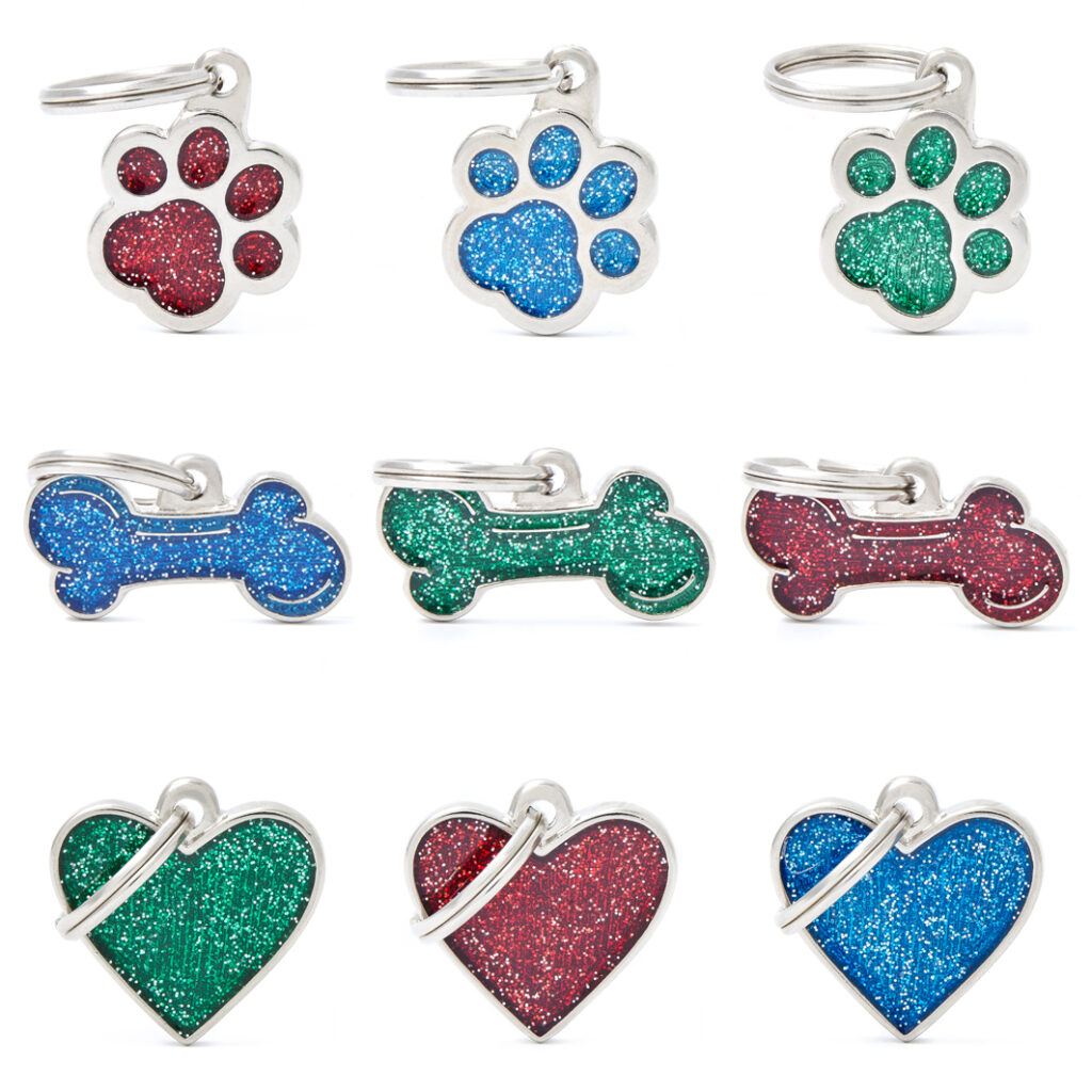 An image of MyFamily USA, Inc. – “Shine” Collection – Glitter enameled ID Tags