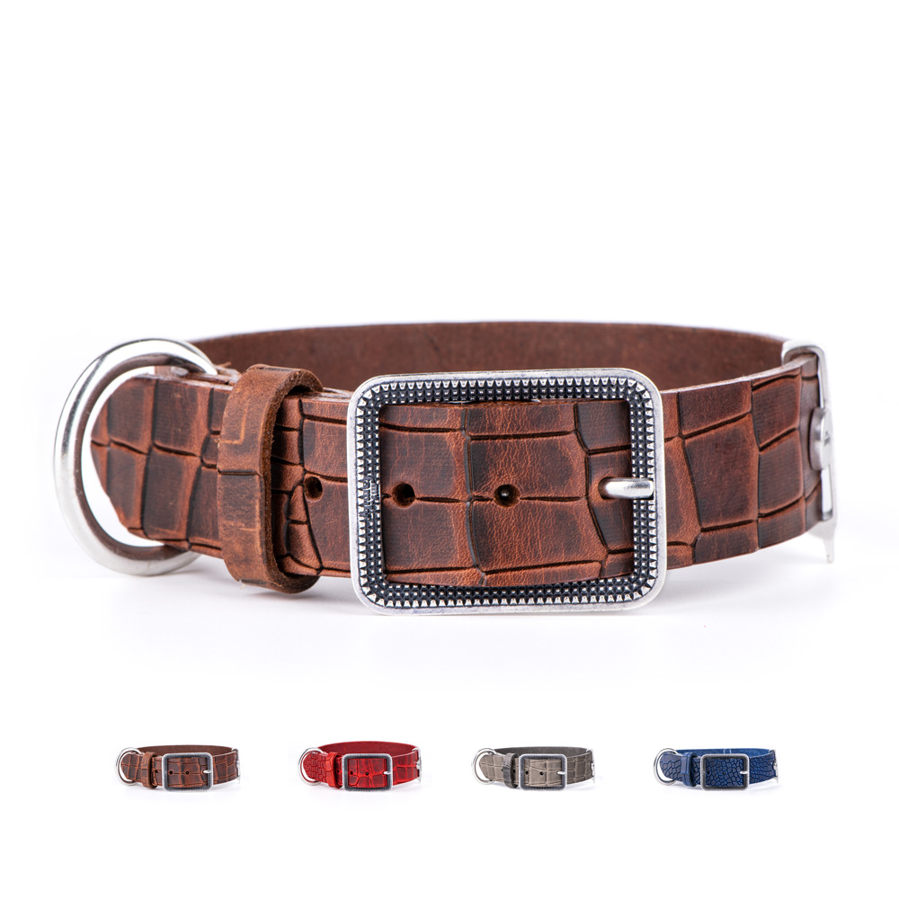 An image of MyFamily USA, Inc. - "Tucson" Collection - Premium quality textured leather collars & leashes