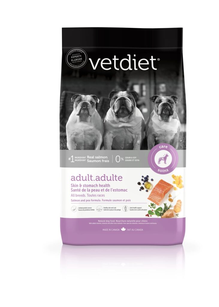 An image of Vetdiet - VETDIET ADULT SKIN AND STOMACH HEALTH ALL BREEDS DOG FOOD - SALMON AND PEA FORMULA 6 LB