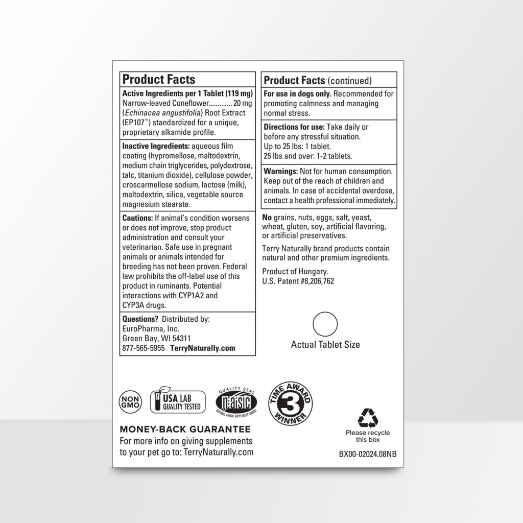 An image of Terry Naturally Animal Health, a EuroPharma brand – Calming Formula