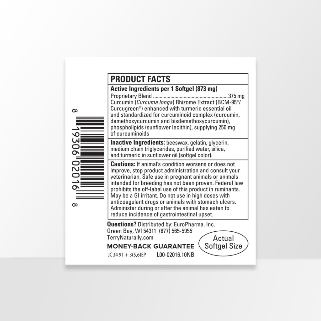 An image of Terry Naturally Animal Health, a EuroPharma brand – Curacel Curcumin